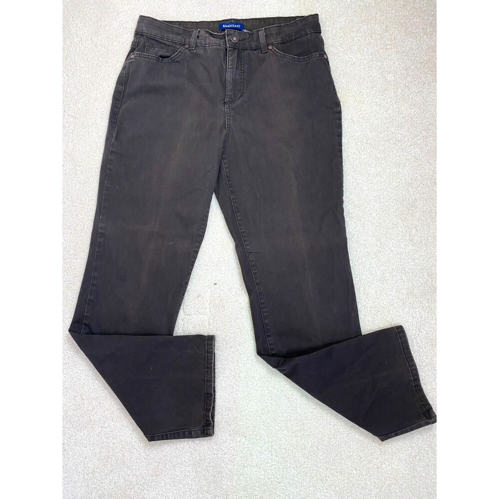 Bandolino Missy Brown Jeans 10 Mandie Slim Mid-Rise Straight Leg Pants 5 Pockets